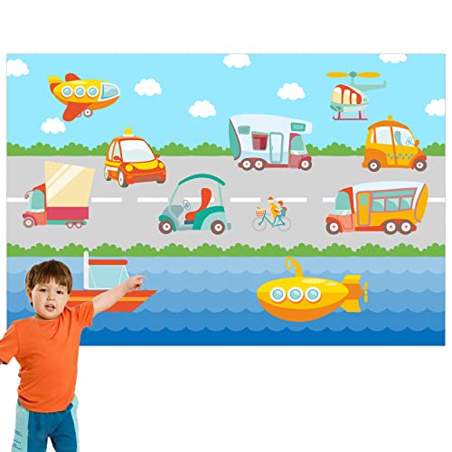 Vehicle Transportation Themed Felt Story Board Set Gift for Toddlers Kids, Felt Board with 11pcs Colorful Ornaments Wall Room DÃ©cor Domestic Preschool Storytelling Interactive Play Kit from ORIKEK