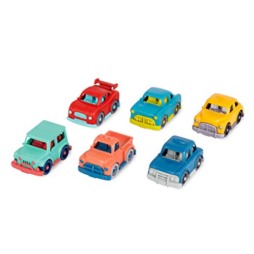 Wonder Wheels by Battat â Toy Cars â Set of 6 Mini Vehicles â Racer, Pick-Up Truck, Police Car, Taxi, Retro Car, 4x4 â Cars for Toddlers, Kids â 1 Year +, Multicolor (VE1037Z) from Branford Ltd.