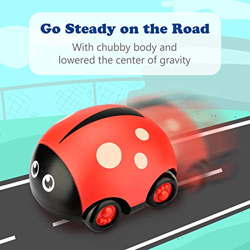 LiKee Animals Pull Back Cars Friction Powered Vehicle Play Set Push and Go Back and Forth Car Toys Party Gifts Stocking Fillers for Toddlers Kids Boys Girls Age 3+ Years Old (4 Packs) by LiKee