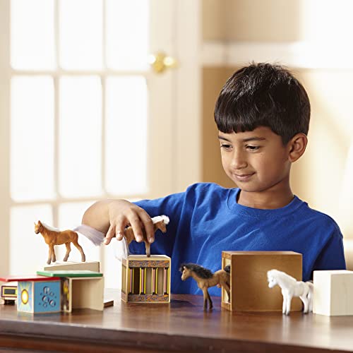 Melissa & Doug Horse Carrier Wooden Vehicle Play Set With 2 Flocked Horses and Pull-Down Ramp from Melissa & Doug