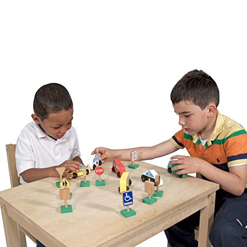 Melissa & Doug Wooden Vehicles and Traffic Signs With 6 Cars and 9 Signs from Melissa & Doug