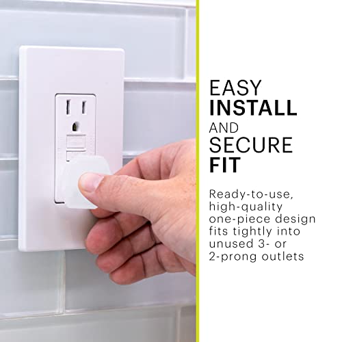 Power Gear Plastic, Shock Prevention, Child Safe, Baby proofing, Easy Install, UL Listed, Clear, Outlet Covers, 60 Pack, White, 69312 from Jasco Products Company, LLC