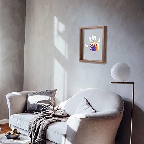 Family Handprint Kit, DIY Craft Keepsake Wooden Frame, Endless Gift Set, Non-Toxic Paints, Transparent Sheets (Brown) by CHEERY CHEERS