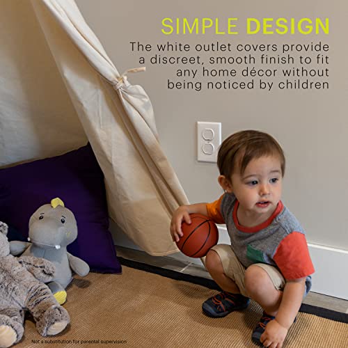 Power Gear Plastic, Shock Prevention, Child Safe, Baby proofing, Easy Install, UL Listed, Clear, Outlet Covers, 60 Pack, White, 69312 from Jasco Products Company, LLC