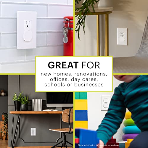 Power Gear Plastic, Shock Prevention, Child Safe, Baby proofing, Easy Install, UL Listed, Clear, Outlet Covers, 60 Pack, White, 69312 from Jasco Products Company, LLC