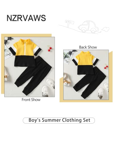 NZRVAWS 6 Month Boy Clothes Infant Baby Boy Summer Outifit 12 Month Yellow T-Shirt+Pants 2 Piece Boy Clothing by 