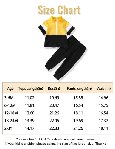 NZRVAWS 6 Month Boy Clothes Infant Baby Boy Summer Outifit 12 Month Yellow T-Shirt+Pants 2 Piece Boy Clothing by 