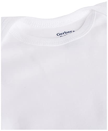 Gerber Baby 5-Pack or 15 Multi Size Organic Short Sleeve Onesies Bodysuits, White 5 Pack, 3-6 Months by GERLO