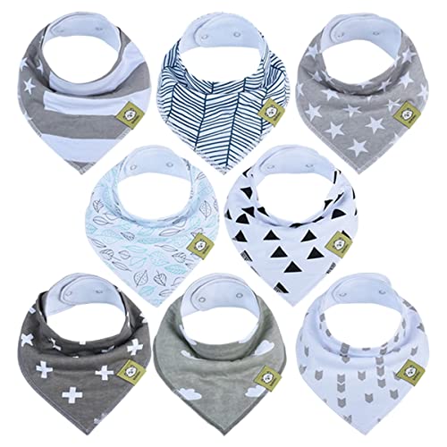 Organic Baby Bandana Drool Bibs - Bandana Bibs for Boys, Girls by KeaBabies- Super Absorbent Bandana Drool Bibs - Teething Bibs - Organic Cotton Baby Bibs for Infant (Grayscape) by KeaBabies