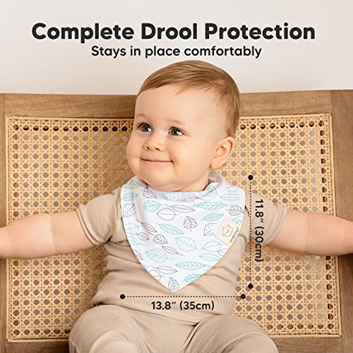 Organic Baby Bandana Drool Bibs - Bandana Bibs for Boys, Girls by KeaBabies- Super Absorbent Bandana Drool Bibs - Teething Bibs - Organic Cotton Baby Bibs for Infant (Grayscape) by KeaBabies