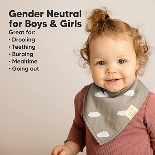 Organic Baby Bandana Drool Bibs - Bandana Bibs for Boys, Girls by KeaBabies- Super Absorbent Bandana Drool Bibs - Teething Bibs - Organic Cotton Baby Bibs for Infant (Grayscape) by KeaBabies