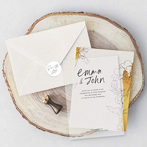 Andaz Press Save The Date Sticker Labels, Calligraphy Design, 2 inch Round Save The Date Seals for Wedding Invitations, Envelope Seals, Envelope Sticker Labels for Wedding Stationery, 120-Pack from Andaz Press