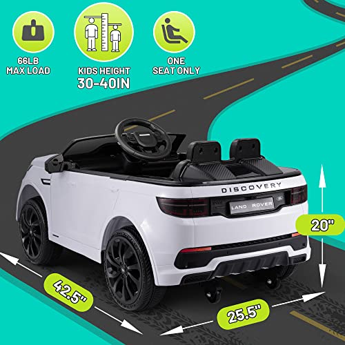 TEOAYEAH 12V Lithium Battery Powered Licensed Land-Rover Electric Car for Kids, Longer Playtime, Parent Remote Control Ride on Car, Wireless Music, Luxury Ride on Toys from TEOAYEAH