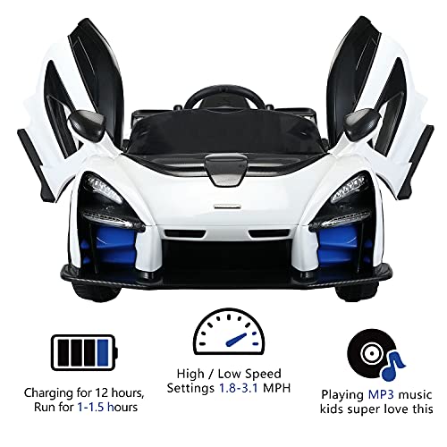Track Seven 12V Kids Electric Ride On Car,McLaren Electric Car for Kids,12V Ride On Toys Car,Battery Powered Electric Vehicles,Remote Control,USB,Kids Motorized Vehicles,Toddler Car by Track Seven