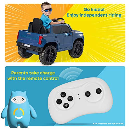 Kidzone 12V Battery Powered Licensed Chevrolet Silverado Trail Boss LT Kids Ride On Truck ATV Car, Toddler Electric Vehicles Toys w/ Remote Control, MP3/Bluetooth, Spring Suspension, LED Light, Pink from Kidzone