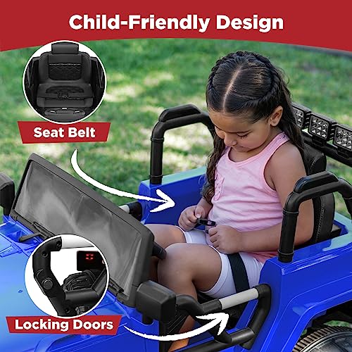 Best Choice Products Kids 12V Ride On Truck, Battery Powered Toy Car w/ Spring Suspension, Remote Control, 3 Speeds, LED Lights, Bluetooth - Blue from Best Choice Products