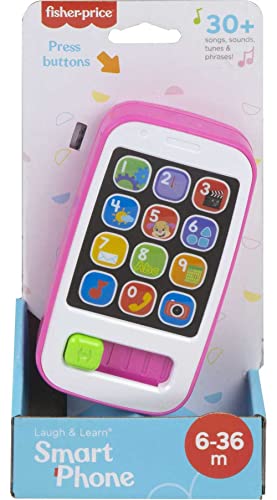 Fisher-Price Baby Learning Toy, Laugh & Learn Smart Phone, Electronic Toy with Lights and Music for Babies and Toddlers, Pink from Fisher-Price