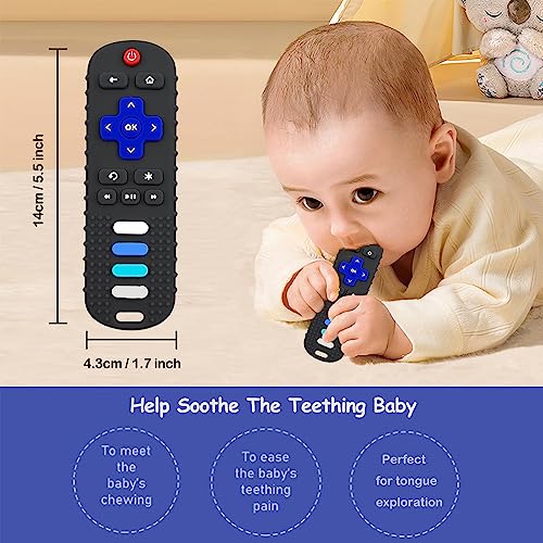 Baby Teether Toys - TV Remote Control Shape Silicone Toddler Teething Toys for Babies 6-12 Months (Black + Dark Purple) from YAYA GIFTS CO., LIMITED