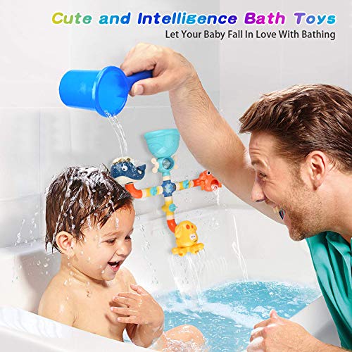 Bath Toys for Toddlers 2 3 4 5 Years Baby Kids Boys and Girls, Bathtub Toy for Age 4-8 DIY Pipes Tubes Bath Time Water Toys with Color Box Birthday Gift from TOYOKID