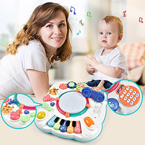 Dahuniu Baby Toys 6 to 12 Months, Activity Table for 1 2 3 Years Old ( Size: 11.8 x 11.8 x 12.2 inches ) by Dahuniu