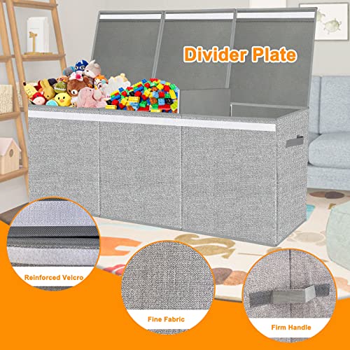 Pantryily Extra Large Toy Box for Girls Boys - Collapsible Kids Toy Chest Boxes Organizers and Storage for Nursery,Playroom,Office 35.8"x12.6"x16"(Grey) by Pantryily