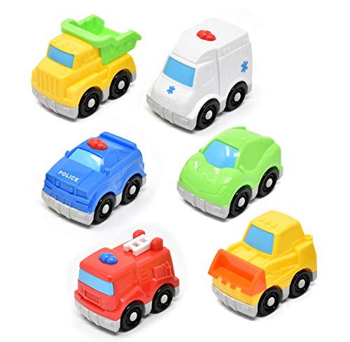 Mini Toy Vehicles for Toddlers, 6 Pack Dump Truck Car Fire Truck Construction Police Ambulance Plastic Cars Play Kit Set by Number 1 in Gadgets