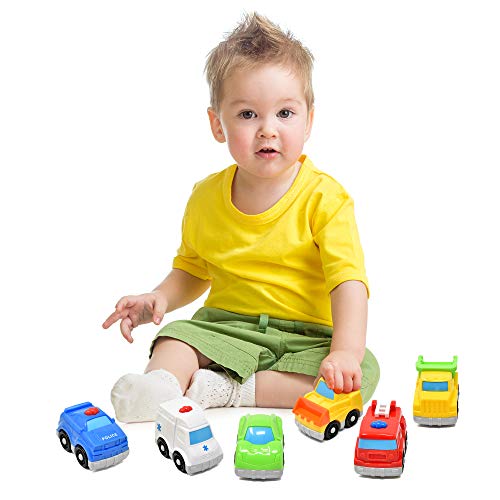 Mini Toy Vehicles for Toddlers, 6 Pack Dump Truck Car Fire Truck Construction Police Ambulance Plastic Cars Play Kit Set by Number 1 in Gadgets