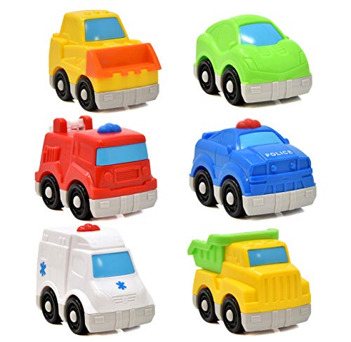 Mini Toy Vehicles for Toddlers, 6 Pack Dump Truck Car Fire Truck Construction Police Ambulance Plastic Cars Play Kit Set by Number 1 in Gadgets