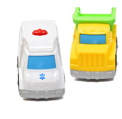 Mini Toy Vehicles for Toddlers, 6 Pack Dump Truck Car Fire Truck Construction Police Ambulance Plastic Cars Play Kit Set by Number 1 in Gadgets