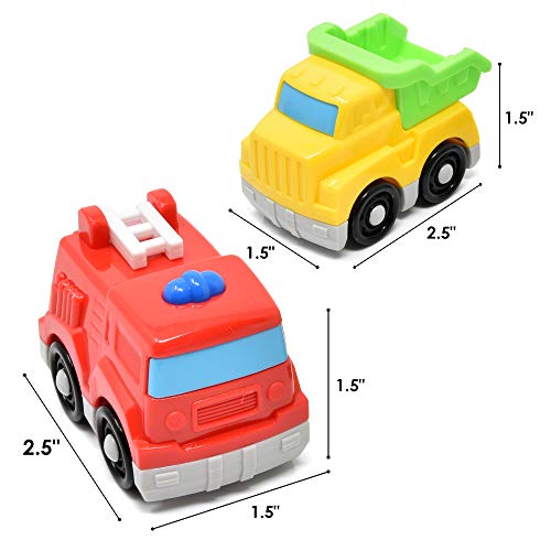 Mini Toy Vehicles for Toddlers, 6 Pack Dump Truck Car Fire Truck Construction Police Ambulance Plastic Cars Play Kit Set by Number 1 in Gadgets