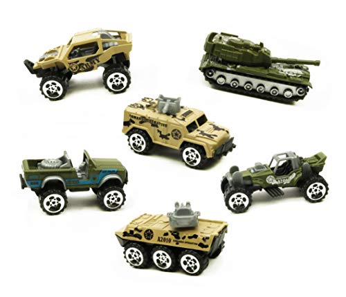 Smart Novelty Die Cast Emergency Trucks Vehicles Toy Cars Play Set in Carrier Truck - 7 in 1 Transport Truck Emergency Car Set for Kids Gifts (Army Vehicle Set) from Smart Novelty