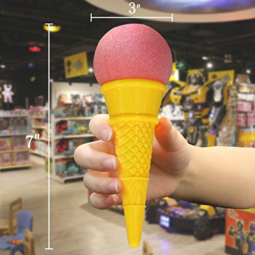 Novelty Place Ice Cream Shooters Toy (Pack of 12) - Squeeze N' Pop Game - Multi-Color Icecream Cone Foam Ball Launcher - Great Party Favors and Carnival Prize for Kids and Children (7 inch) by Novelty Place