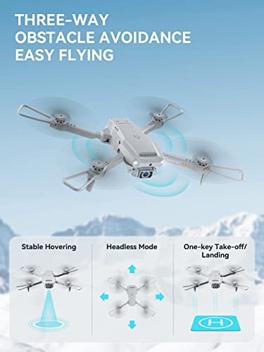 Drone with Camera for Adults 4K - ROVPRO Dual Camera S60 RC Quadcopter with APP Control - Obstacle Avoidance, Waypoint Fly, Altitude Hold, Follow Me, Roll Mode, Headless Mode, 2 Batteries by ROVPRO
