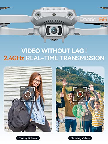 Drone with Camera for Adults 4K - ROVPRO Dual Camera S60 RC Quadcopter with APP Control - Obstacle Avoidance, Waypoint Fly, Altitude Hold, Follow Me, Roll Mode, Headless Mode, 2 Batteries by ROVPRO