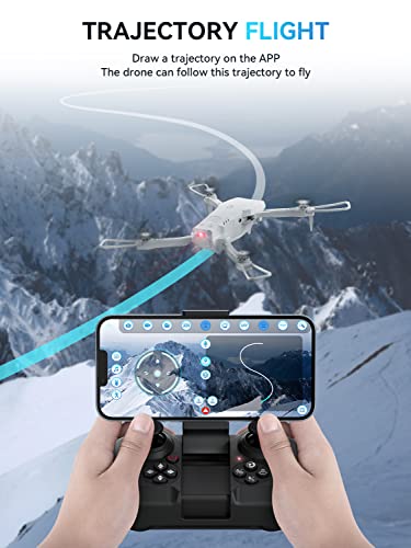 Drone with Camera for Adults 4K - ROVPRO Dual Camera S60 RC Quadcopter with APP Control - Obstacle Avoidance, Waypoint Fly, Altitude Hold, Follow Me, Roll Mode, Headless Mode, 2 Batteries by ROVPRO