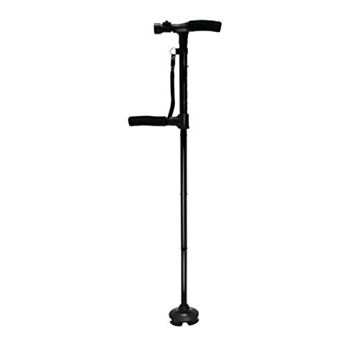 YSYDE Folding Walking Cane with LED Light, Travel Lightweight Aluminum Canes Two-Handle Pivoting Quad Base Ideal Daily Living Aid for Limited Mobility by 
