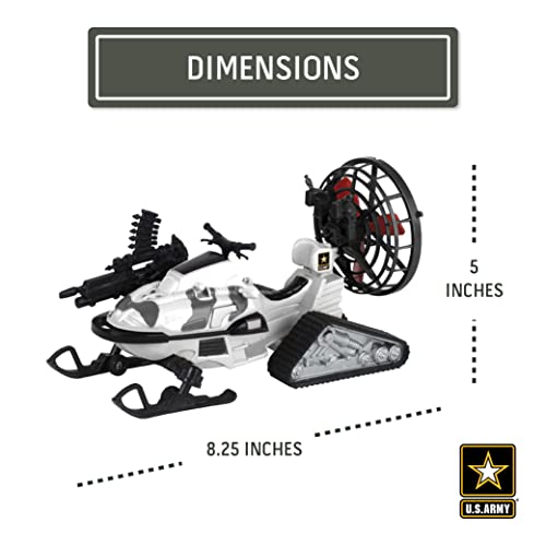 US Army Action Figures & Kids Snowmobile Military Toys Set w/ Snow Mobile, Soldier, Weaponry & Play Vehicle Accessories, 3+ from Brooklyn Lollipops Import Corp