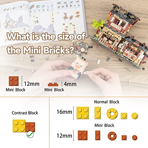 QLT Chinese Street View Butcher Shop Mini Building Blocks, MOC Creative Building Toys Model Set for Girls 6-12 Years Old, 1105 PCS Simulation Architecture Construction Toy, Gift Idea for Kids Adults by Shantou Yichao Technology Co., LTD