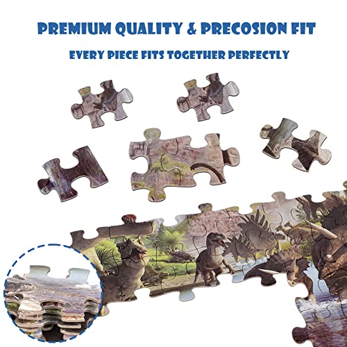 SiTimmGer Dinosaur Puzzles for Kids Ages 4-8, 60pcs Jigsaw Puzzle for Toddlers 4-5 Year Old, Educational Puzzles Games for 6-8-10 Boys and Girls, Gift for Children by Toreta