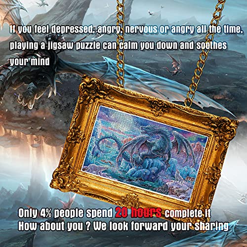 2000 Piece Puzzle Ice Dragon,2000 Piece Adult Children Puzzles, Jigsaw Puzzles 2000 Pieces Suitable for Adults Children (2000, New Ice Dragon) by Akumorain