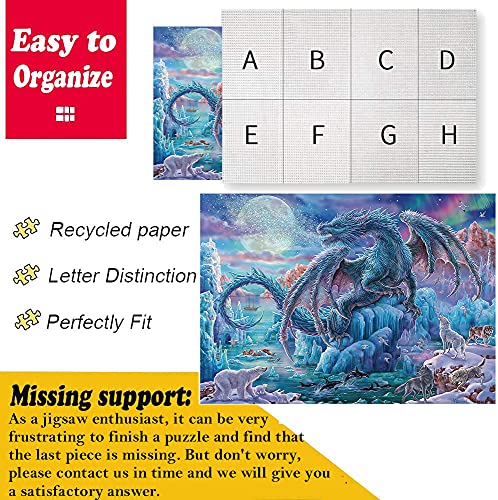 2000 Piece Puzzle Ice Dragon,2000 Piece Adult Children Puzzles, Jigsaw Puzzles 2000 Pieces Suitable for Adults Children (2000, New Ice Dragon) by Akumorain