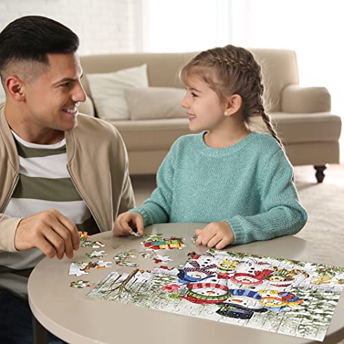 100 Pieces Christmas Puzzles for Kids Ages 4-8 8-10, Snowman Family Jigsaw Puzzle for Adult, Kids Puzzles Ages 3-5 6-8, Gifts for Boys Girls from Poycuna