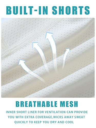 MERIABNY Girls Tennis Skirt Performance Athletic Skirts 6 7 Years White Active Golf Skort Sports Clothing with Mesh Shorts by 