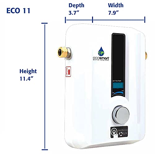 EcoSmart ECO 11 Electric Tankless Water Heater, 13KW at 240 Volts with Patented Self Modulating Technology from Ecosmart