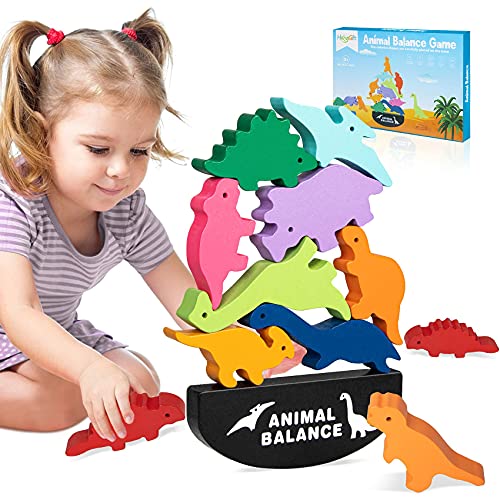 Montessori Toys for 1 2 3 4 Year Old Girls Boys, Stacking Dinosaur Toys for Kids 3-5 5-7, Educational Learning Toys for Toddlers 1-3 Boy Christmas Birthday Gifts for 2-5 Year Old Girls Toys Age 6-8 by HahaGift