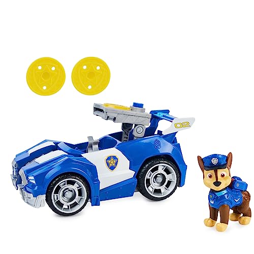 Paw Patrol, Chaseâs Deluxe Movie Transforming Toy Car with Collectible Action Figure, Kids Toys for Ages 3 and up from Spin Master