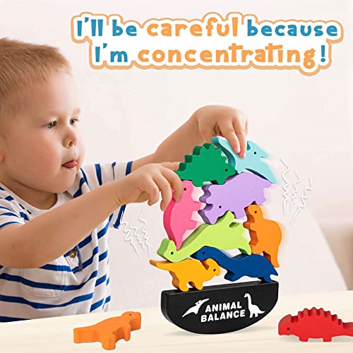 Montessori Toys for 1 2 3 4 Year Old Girls Boys, Stacking Dinosaur Toys for Kids 3-5 5-7, Educational Learning Toys for Toddlers 1-3 Boy Christmas Birthday Gifts for 2-5 Year Old Girls Toys Age 6-8 by HahaGift
