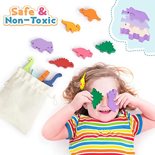 Montessori Toys for 1 2 3 4 Year Old Girls Boys, Stacking Dinosaur Toys for Kids 3-5 5-7, Educational Learning Toys for Toddlers 1-3 Boy Christmas Birthday Gifts for 2-5 Year Old Girls Toys Age 6-8 by HahaGift