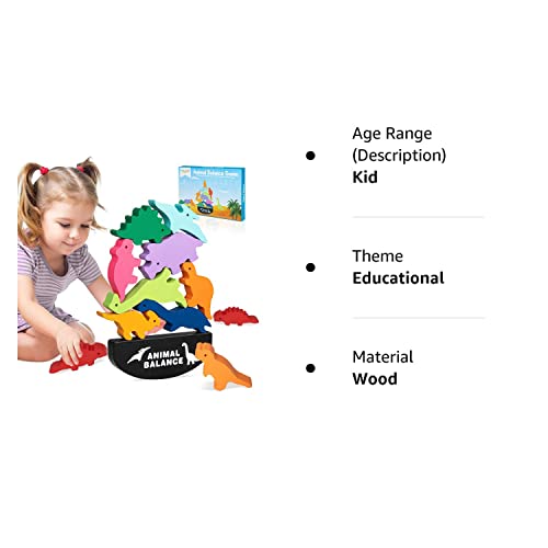 Montessori Toys for 1 2 3 4 Year Old Girls Boys, Stacking Dinosaur Toys for Kids 3-5 5-7, Educational Learning Toys for Toddlers 1-3 Boy Christmas Birthday Gifts for 2-5 Year Old Girls Toys Age 6-8 by HahaGift