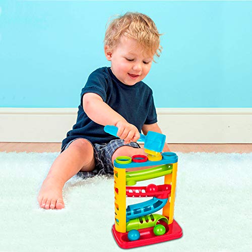 Award Winning Durable Pound A Ball, Stacking, Learning, Active, Early Developmental Montessori Toy, Fun Gift for Toddler & Kids - STEM Developmental Educational Toys - Great Birthday Gift by Playkidz